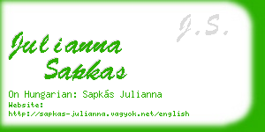 julianna sapkas business card