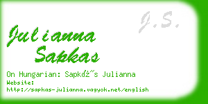 julianna sapkas business card
